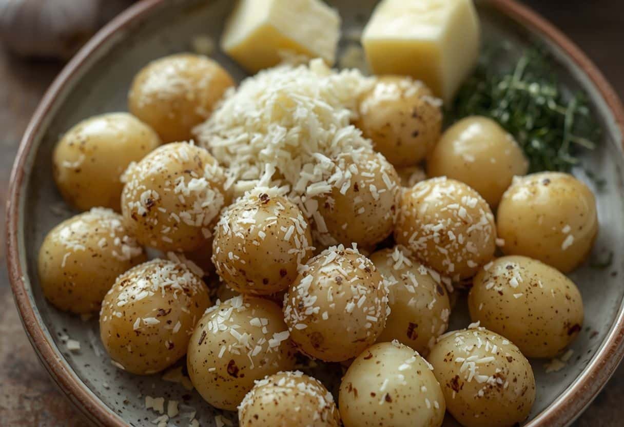 Garlic Parmesan Smashed Potatoes: The Ultimate Crispy Recipe 3 Garlic Parmesan Smashed Potatoes - Process or ingredients