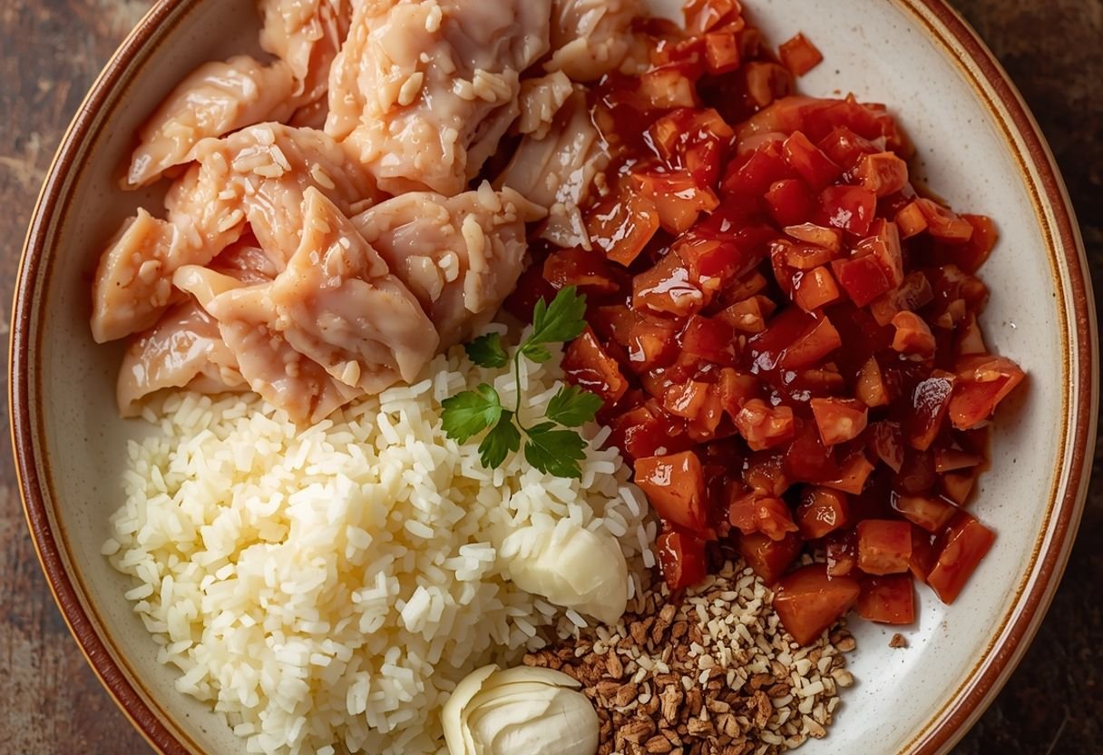 Smoky Chipotle BBQ Chicken and Rice Skillet - Process or ingredients