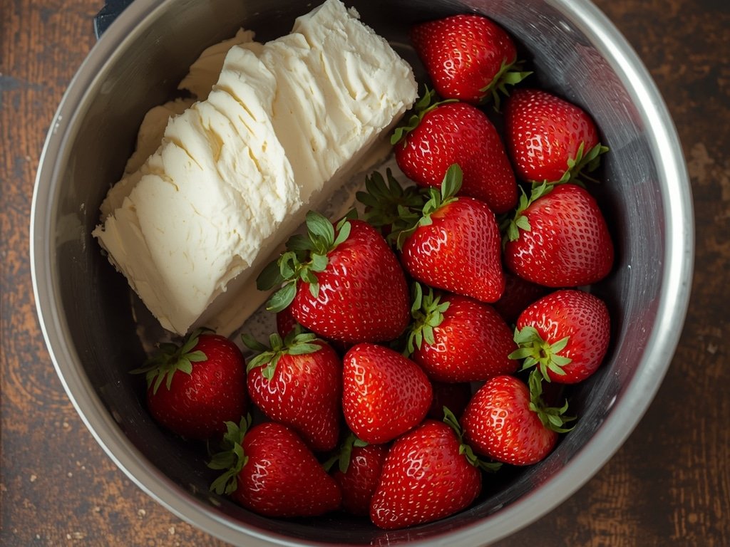 Cheesecake Deviled Strawberries: Easy No Bake Dream! 4 cheesecake deviled strawberries - Process or ingredients